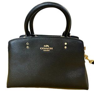 Coach Black Leather Handbag with Cross Body Strap